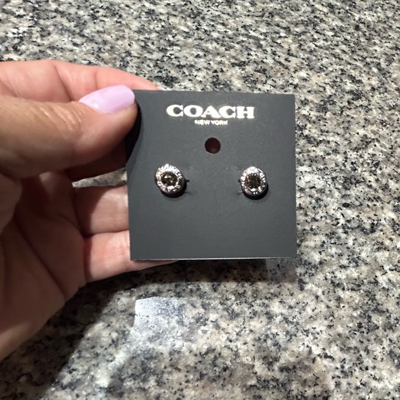 COACH • Open Circle Post Earrings • Sliver - Picture 2 of 7